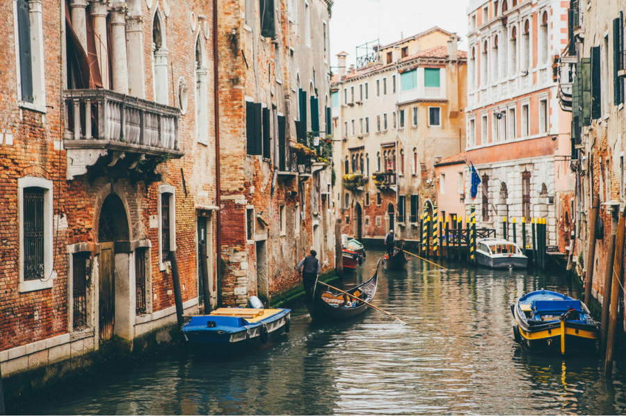 venice canal inside the city