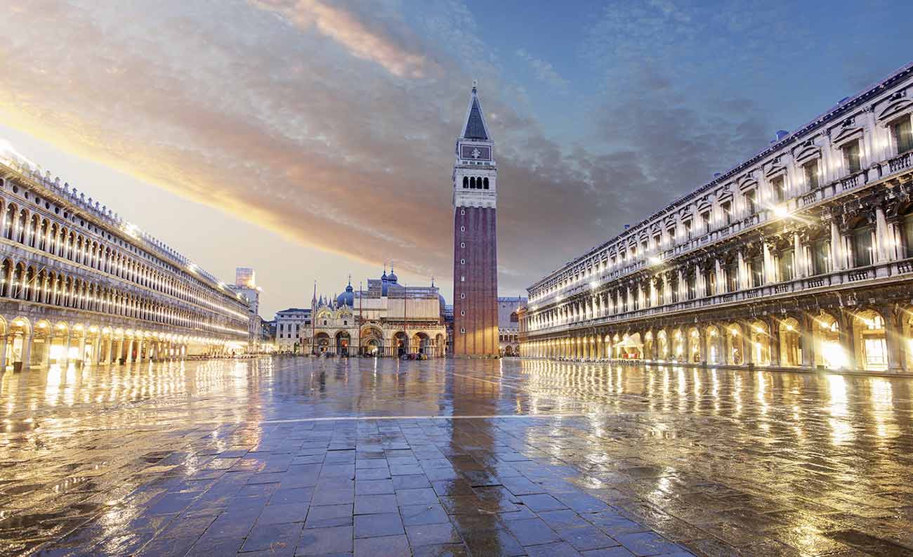 San Marco square with rain